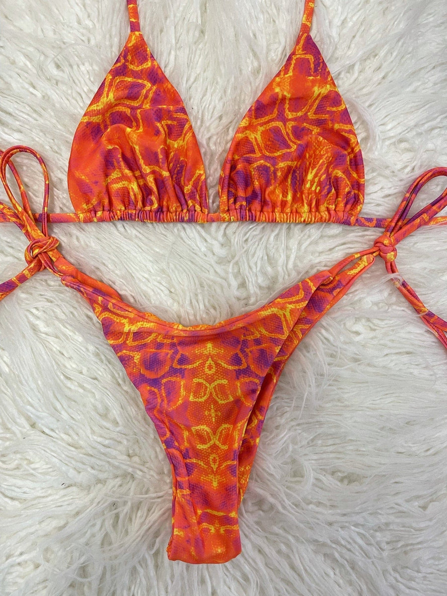 2024 Sexy Berry Beachy Swimwear Lava Triangle Top & Cheeky Bikini