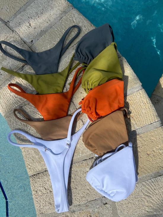 Berry Beachy Swimwear Apparel & Accessories > Clothing > Swimwear Red Seamless Triangle Top & Dipped Seamless Thong Bottom Bikini 2023 Sexy Red Grey Triangle Top G-String Thong Seamless Bikini