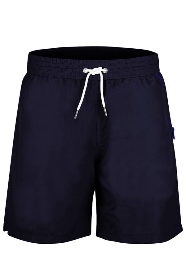 Andrew & Cole Apparel & Accessories > Clothing > Swimwear Small / Blue Men's Navy Blue Swim Trunk Shorts 2023 Andrew & Cole Men's Designer Navy Blue Swim Trunks Shorts