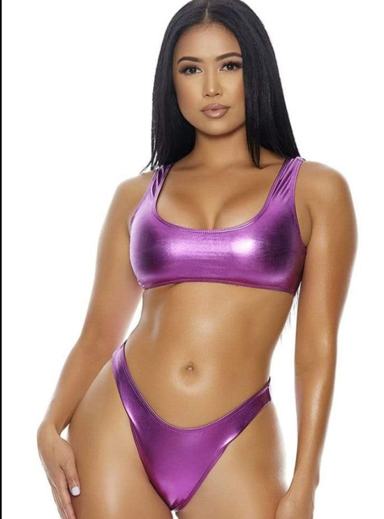Forplay Apparel & Accessories > Clothing > Swimwear Metallic Purple Manzanillo Bikini Swimsuit 2022 Metallic Purple Manzanillo Bikini Swimsuit Forplay 447608