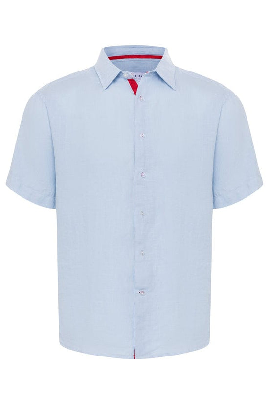 Le Club Apparel & Accessories > Clothing > Shirts & Tops Sky Blue Peter Linen Short Sleeve Shirt (Many Colors Available) 2022 Navy Sky Blue White Le Club Short Sleeve Peter Linen Shirt
