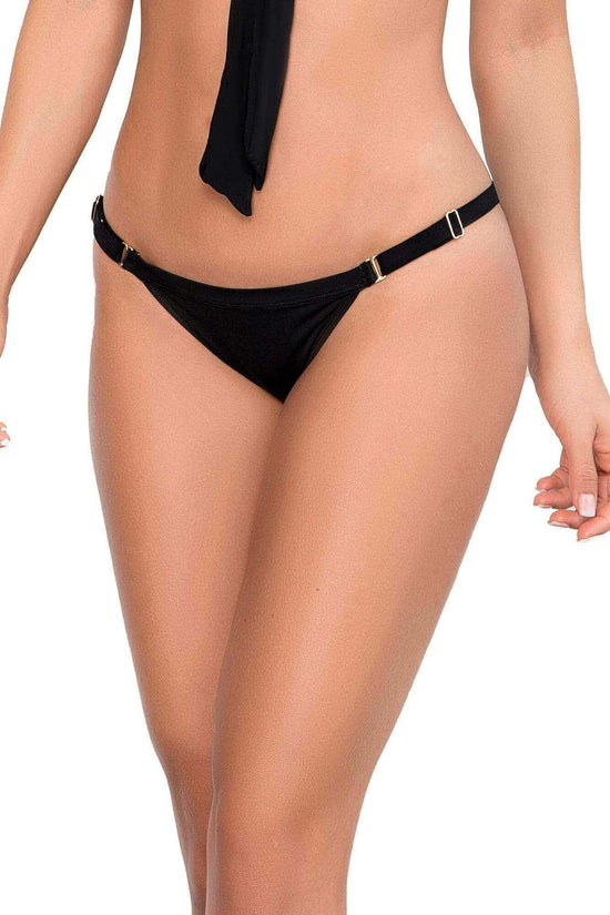 Mapale Apparel & Accessories > Clothing > Swimwear Black / S/M Black Side Strap w/ Hook Closures Bikini Bottom Separates (Many colors available) Black Side Strap w/ Hook Closures Bikini Bottom Separates| MAPALE 6651