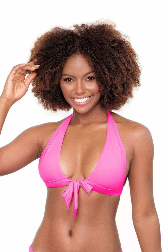 Mapale Apparel & Accessories > Clothing > Swimwear Pink / S/M Black Front Tie Halter Top Separates (Many colors available) Black Front Tie Halter Top Separates  | MAPALE 6647