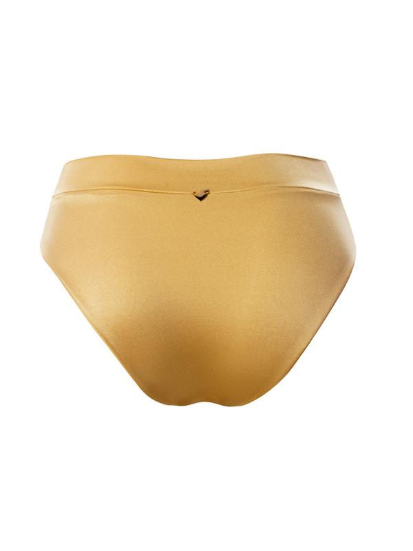 Montoya Apparel & Accessories > Clothing > Swimwear Liliana Montoya GAiA BIkini Gold Halter Top & High Waist Bottom Set