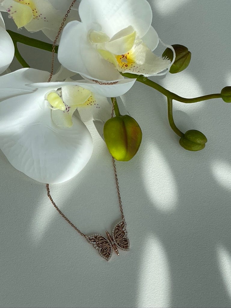 OlgaNikoza Gorgeous silver butterfly necklace