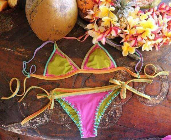 Thaikila Apparel & Accessories > Clothing > Swimwear Thaikila Favela Baila Reversible 2 in 1 Bikini Set
