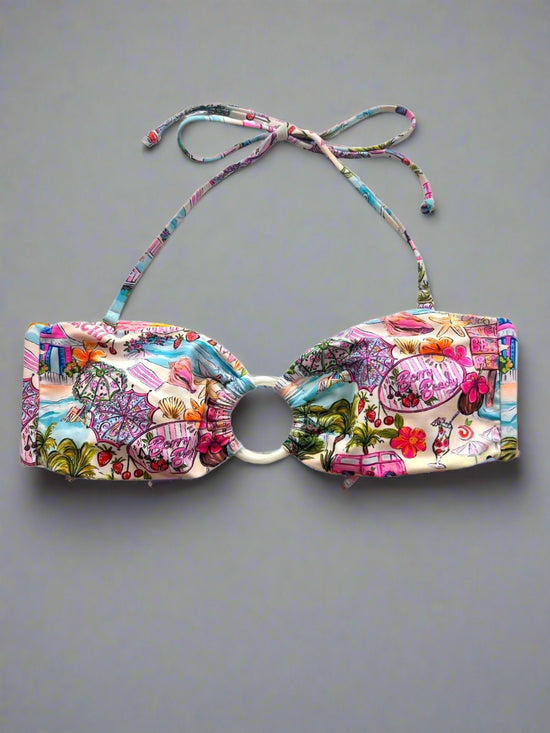 Berry Beachy Swimwear Apparel & Accessories > Clothing > Swimwear Berry Beachy Print Bandeau Top & Ruched Thong Bottom Bikini Swimsuit (Plus Sizes Available) Berry Beachy Print Bandeau Top & Ruched Thong Bottom Swimsuit
