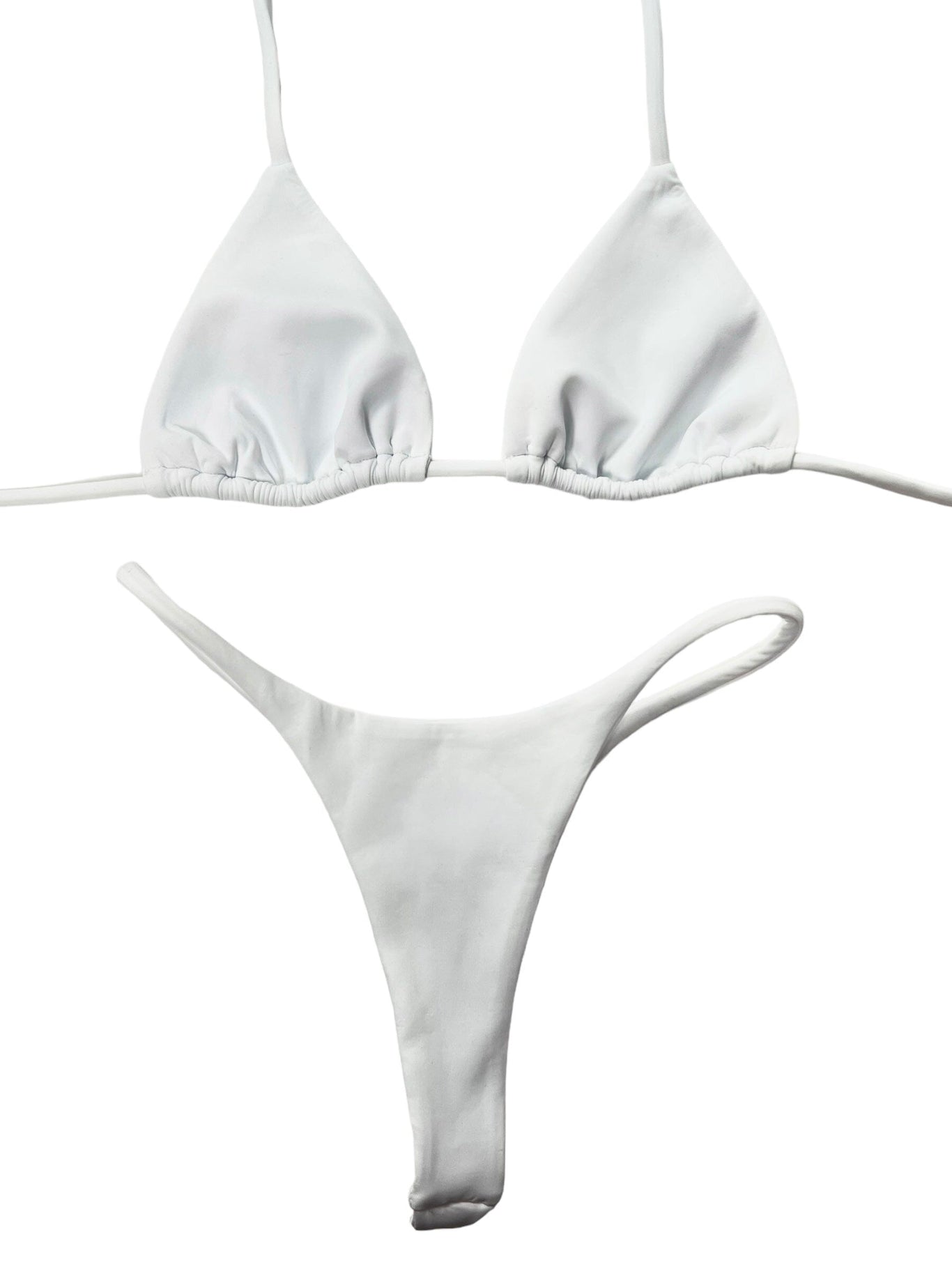 2023 White Black Triangle Top G-String Thong Seamless Bikini