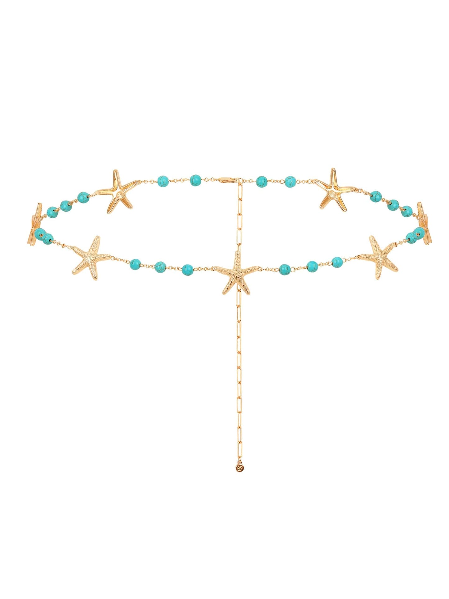Ettika Body Chains Gold Tone / One Size Starfish and Turquoise Bead Waist Chain Starfish and Turquoise Bead Waist Chain