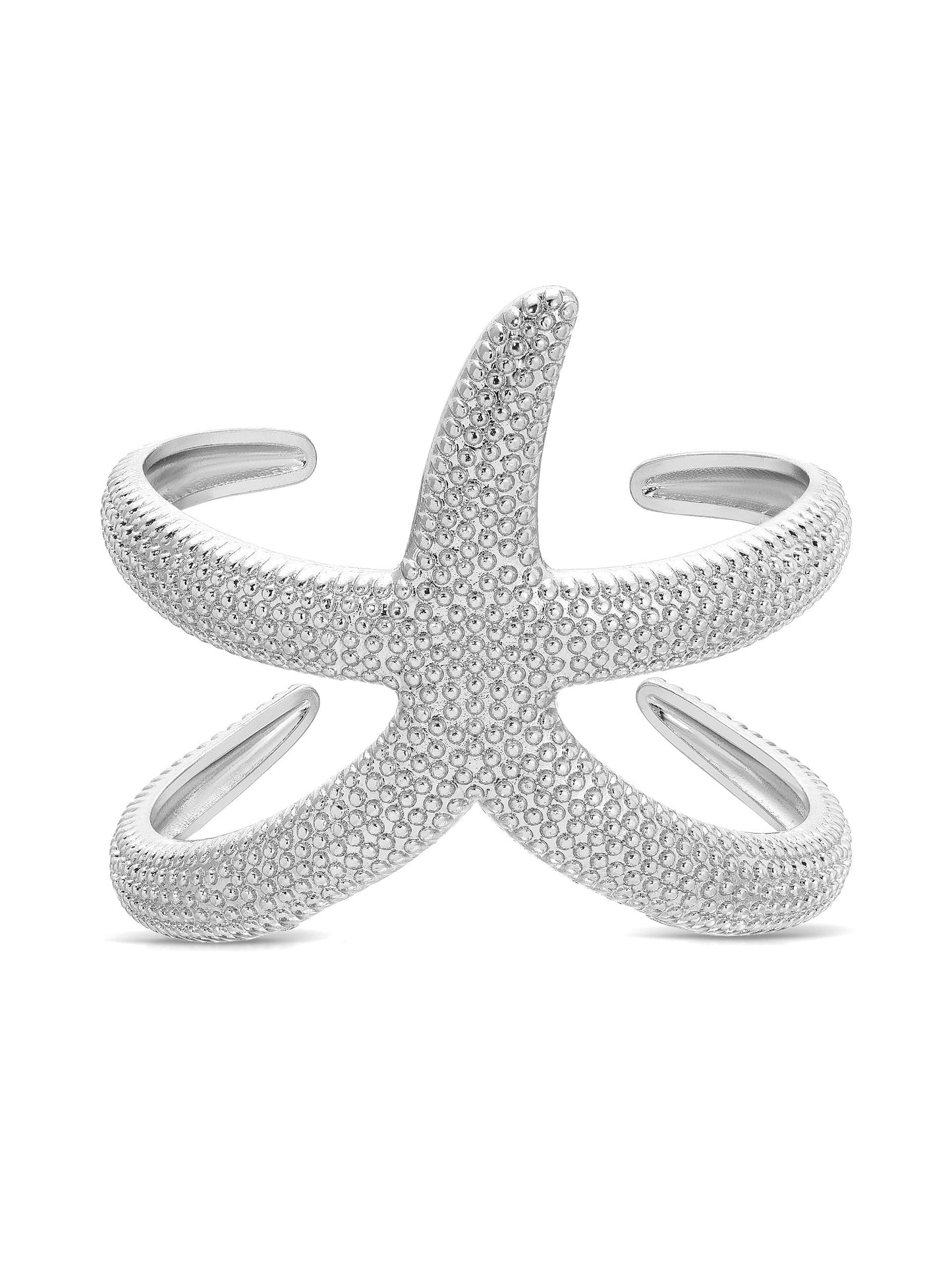 Ettika Cuffs and Bangles Silver Plated / One Size Starfish Hug Cuff Starfish Hug Cuff