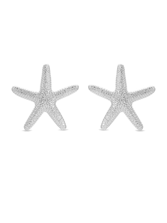 Load image into Gallery viewer, Ettika Earrings Silver Plated / One Size Statement Starfish Stud Earrings Statement Starfish Stud Earrings
