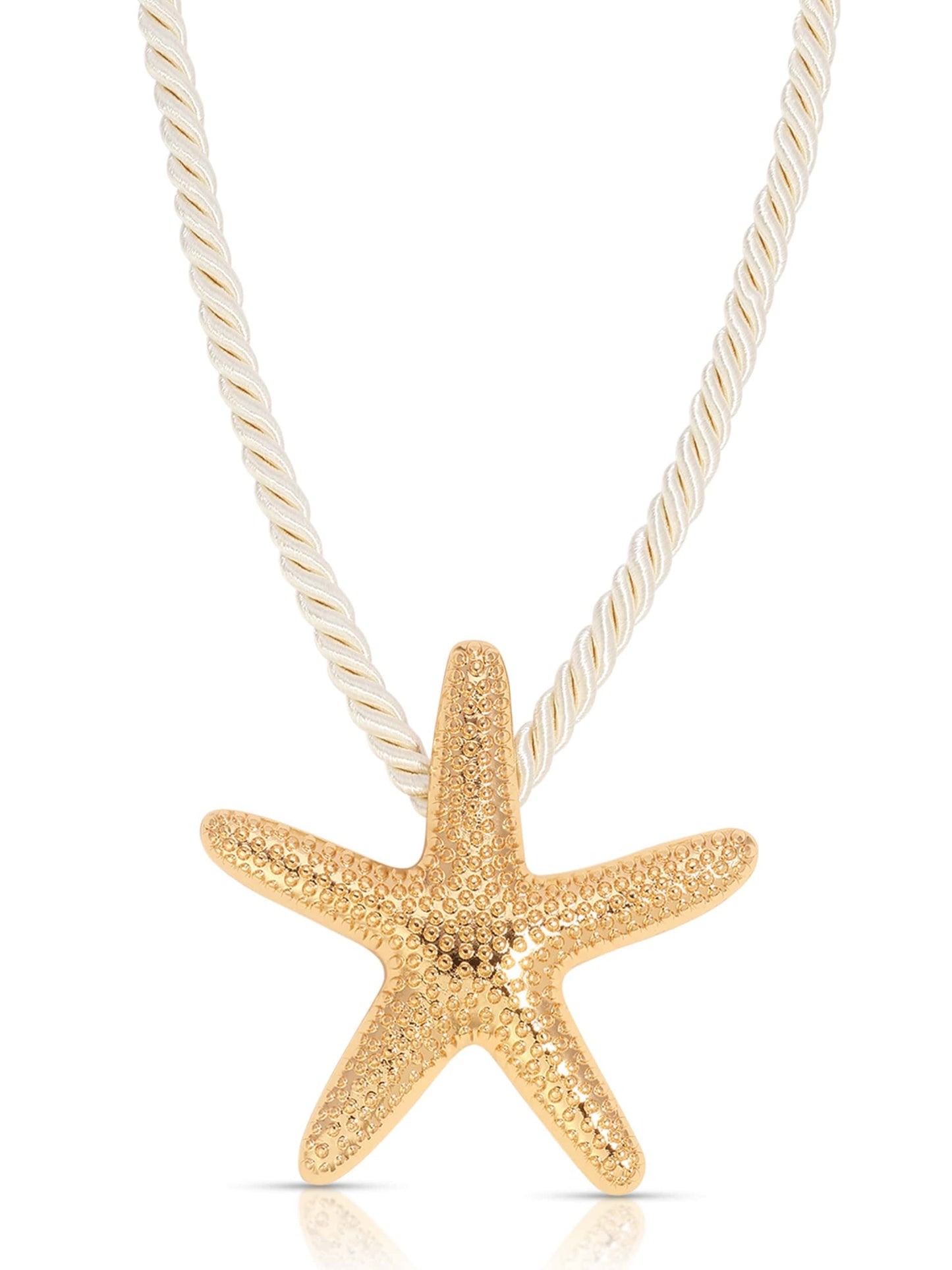 Ettika Necklaces Beige Rope with 18k Gold Plating / One Size Starfish Statement Pendant Necklace Starfish Statement Pendant Necklace