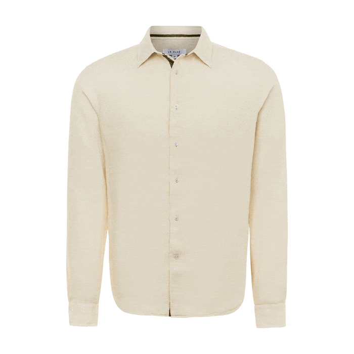 Le Club Apparel & Accessories > Clothing > Shirts & Tops Small / Nude Beige Peter Linen Long Sleeve Men's Shirt 2024 Le Club Original Beige Nude Peter Long Sleeve Linen Shirt