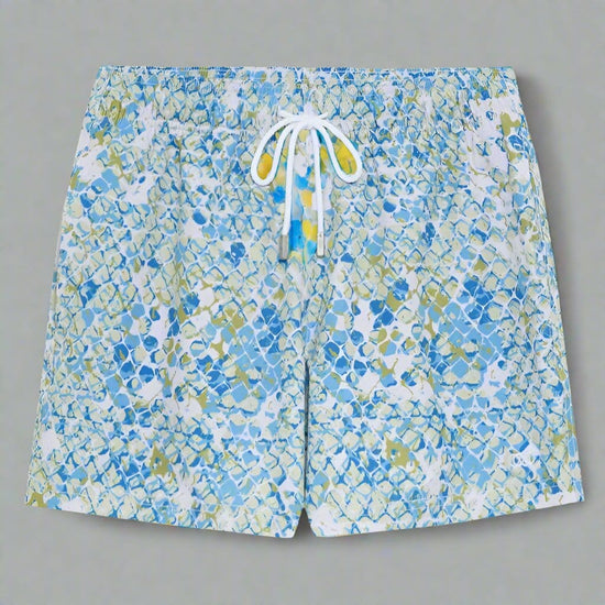 Le Club Apparel & Accessories > Clothing > Shorts 4.25 Inches / Small Blue Cobe Print Men's Swim Trunk Board Shorts 2024 Blue Cobe Men's Swim Trunk Board Shorts Le Club Original