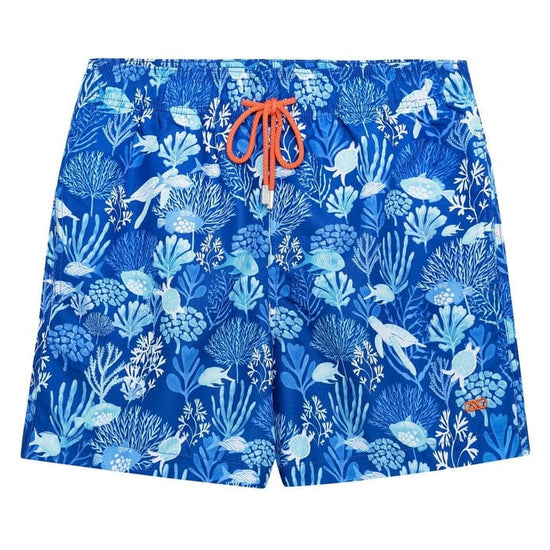 Le Club Apparel & Accessories > Clothing > Shorts 5.5 Inches / Small Blue Di Mare Sea Life Print Men's Swim Trunk Board Shorts 2024 Blue Di Mare Print Men's Swim Trunk | Le Club Original