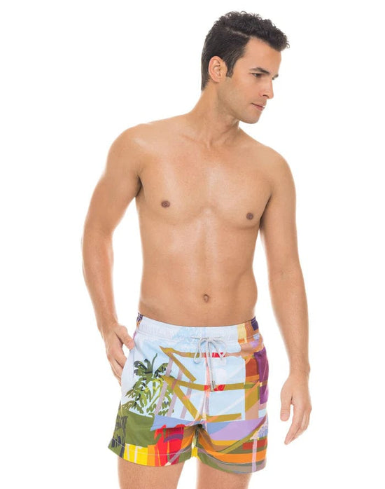 Le Club Apparel & Accessories > Clothing > Shorts Le Club Men's 5.5" Inseam Swim Trunk Miami Beach Tower 1 2024 Le Club Men's 5.5" Inseam Swim Trunk Miami Beach Tower 1