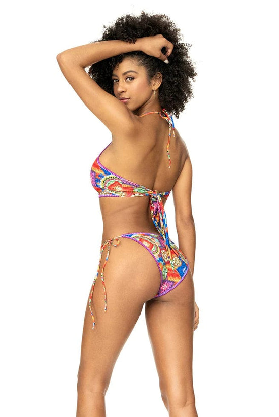 Mapale Apparel & Accessories > Clothing > Swimwear Crochet Print w/ Embroidered Trim Cut-Out One Piece Monokini Swimsuit 2024 Sexy Crochet G-string Thong One Piece Monokini Swimsuit