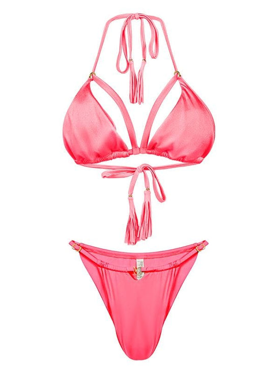 Montoya Apparel & Accessories > Clothing > Swimwear Liliana Montoya Henna Bikini Marinera Top & Bottom Bikini Swimwear Set Liliana Montoya Red Henna Bikini Marinera Top Cheeky Bikini Set