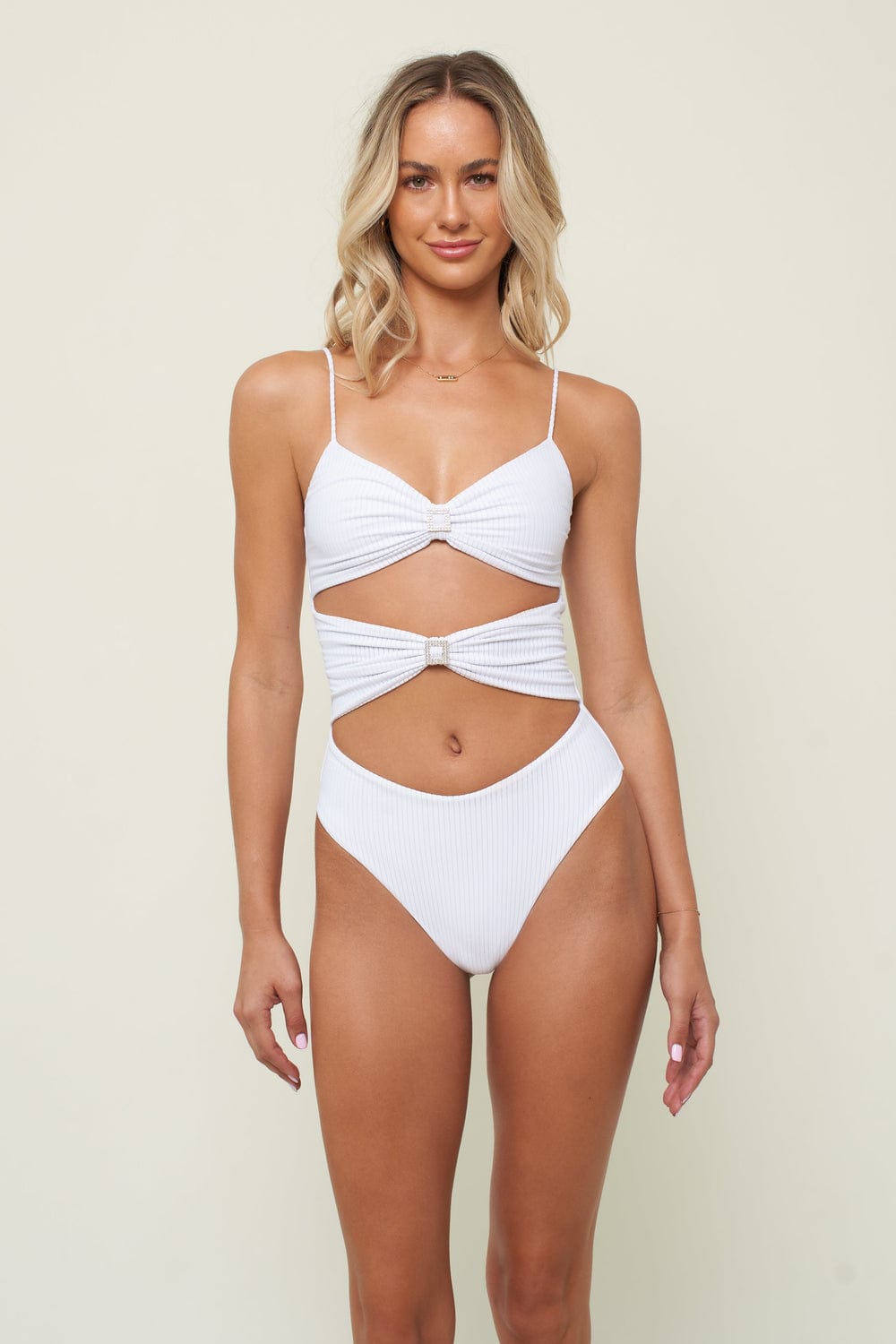Notorious Swimwear Apparel & Accessories > Clothing > Swimwear White / Extra Small / Extra Small Notorious Swimwear Blue Danica Cutout One Piece Swimssuit Sexy Blue Cutout Cheeky One Piece Women's Swimssuit