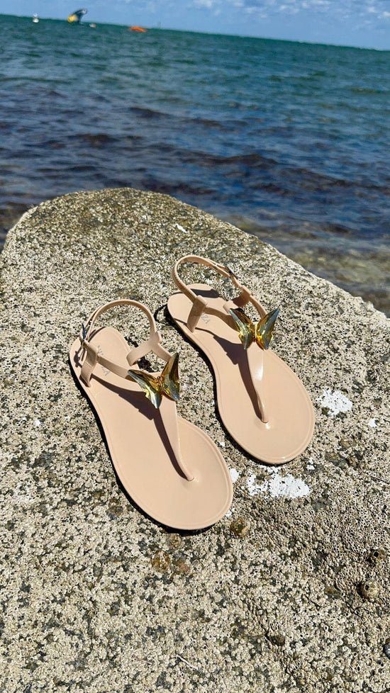 OlgaNikoza Apparel & Accessories > Clothing > Swimwear Aliana White Gel Beach Sandal Flip Flop By Nikoza Collection Aliana White Gel Beach Sandal Flip Flop By Nikoza Collection