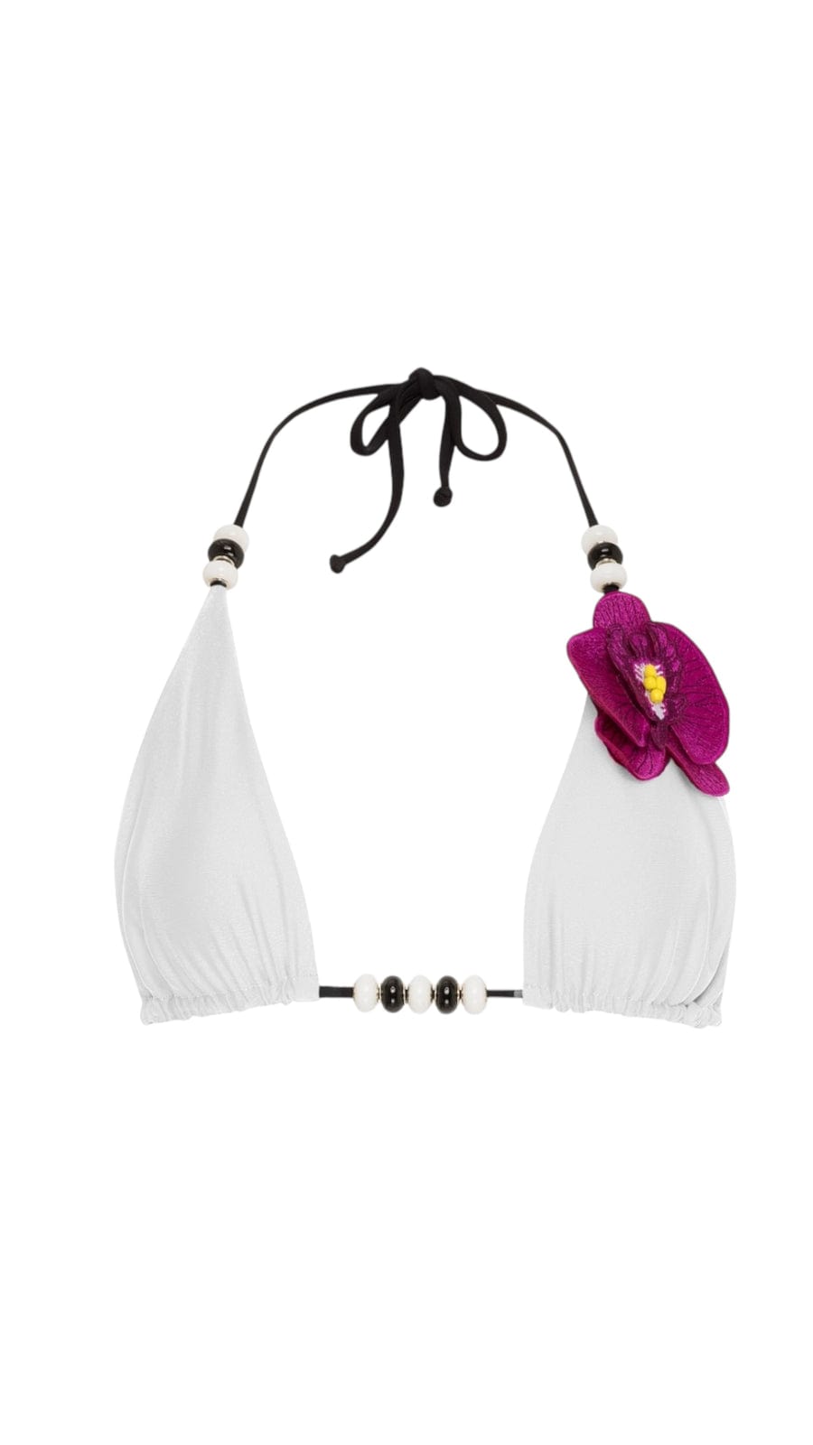 OlgaNikoza Apparel & Accessories > Clothing > Swimwear White / Extra Small Black Lycaste Triangle Bikini Swimsuit Top Black Lycaste Triangle Bikini Swimsuit Top by Nikoza