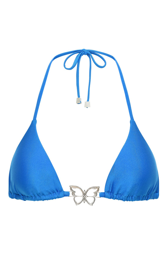 OlgaNikoza Blue Diana Seamless Triangle Top & Tie Side Bikini Bottom Swimwear Set Blue Diana Seamless Triangle Top & Tie Side Bikini Bottom Swimwear Set