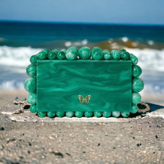 OlgaNikoza Green Kira Black Acrylic Pearl Clutch Bag Kira Black Acrylic Pearl Clutch Bag