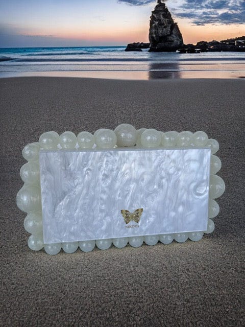 OlgaNikoza Kira Blue Acrylic Pearl Clutch Bag Kira Blue Acrylic Pearl Clutch Bag