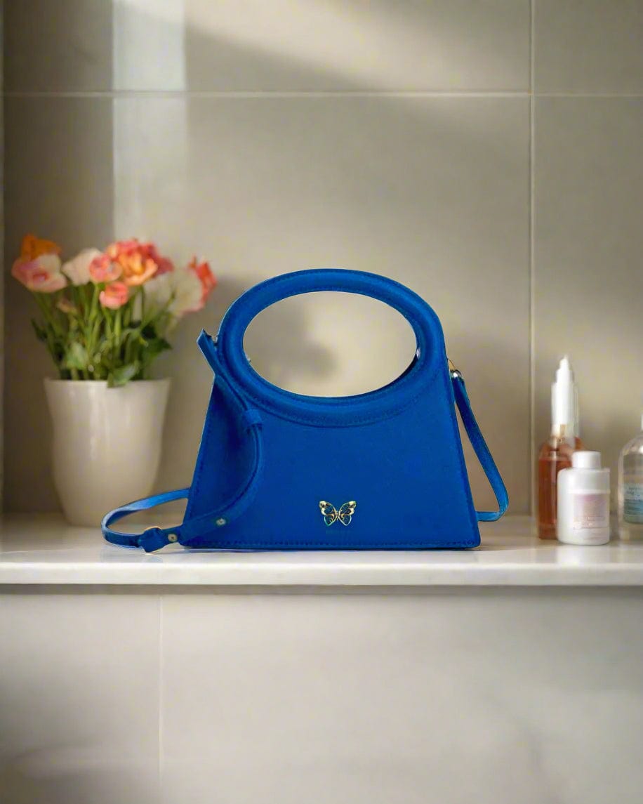 OlgaNikoza Luggage & Bags Blue Blue Runa Two-Way Designer Handbag by Nikoza Collection Blue Runa Two Way Faux Leather Handbag by Nikoza Collection