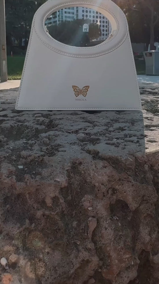 Load and play video in Gallery viewer, White Runa Two-Way Bag By Nikoza Collection
