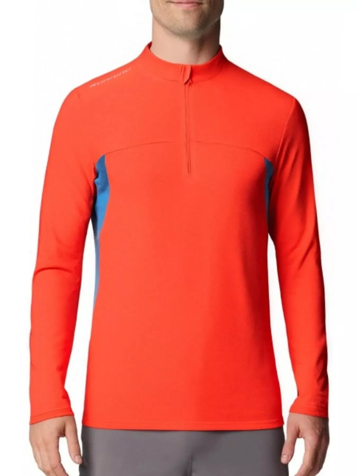 Trendsi Apparel & Accessories > Clothing > Shorts Orange / M Men's Plus Size Long Sleeve Active T-Shirt with Zipper Men's Plus Size Long Sleeve Active T-Shirt with Zipper