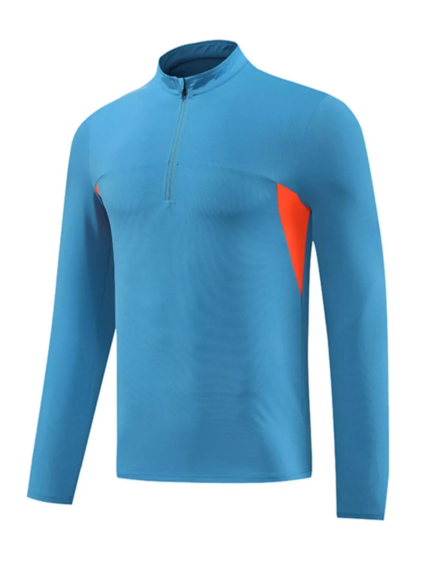 Trendsi Apparel & Accessories > Clothing > Shorts Sky Blue / M Men's Plus Size Long Sleeve Active T-Shirt with Zipper Men's Plus Size Long Sleeve Active T-Shirt with Zipper