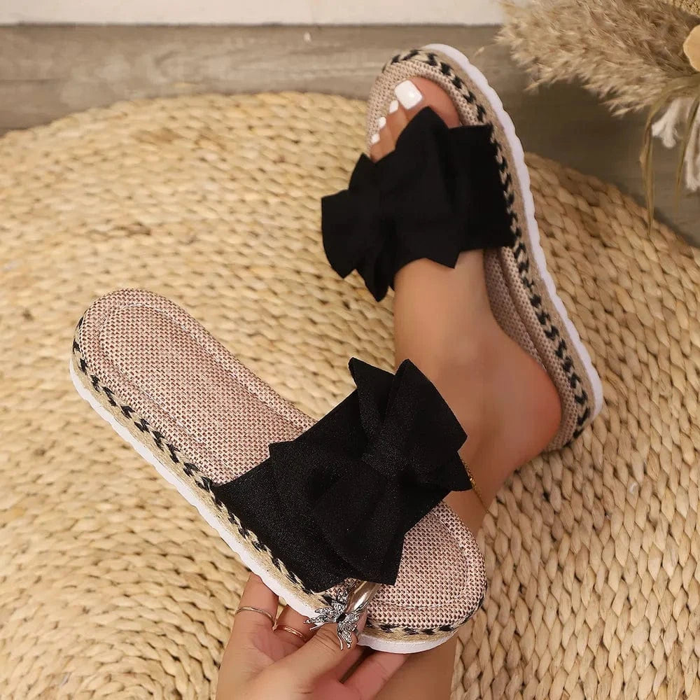 Trendsi Apparel & Accessories > Clothing > Swimwear Black / 38(US7) Bow Open Toe Platform Sandals Bow Open Toe Platform Sandals