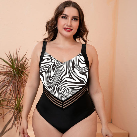 Trendsi Apparel & Accessories > Clothing > Swimwear Black / M Full Size Printed Sleeveless One-Piece Swimsuit