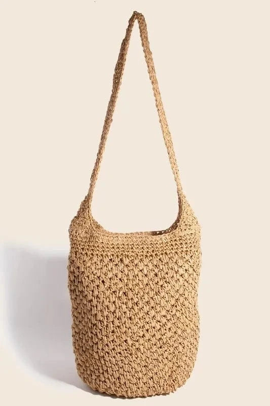 Trendsi Apparel & Accessories > Clothing > Swimwear Camel / One Size Fame Intricate Braided Hobo Shoulder Bag Fame Intricate Braided Hobo Shoulder Bag