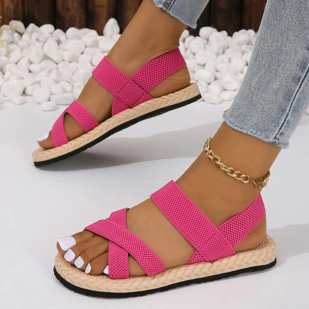 Trendsi Apparel & Accessories > Clothing > Swimwear Crisscross Open Toe Flat Sandals Crisscross Open Toe Flat Sandals