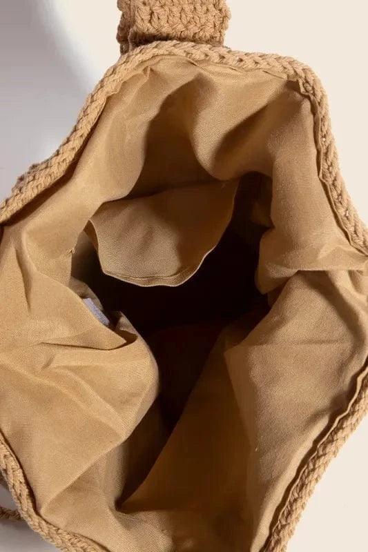 Load image into Gallery viewer, Trendsi Apparel &amp;amp; Accessories &amp;gt; Clothing &amp;gt; Swimwear Fame Intricate Braided Single Strap Drawstring Bag Fame Intricate Braided Single Strap Drawstring Bag

