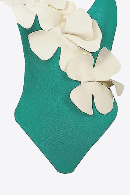 Trendsi Apparel & Accessories > Clothing > Swimwear Flower Contrast One-Piece Swimsuit