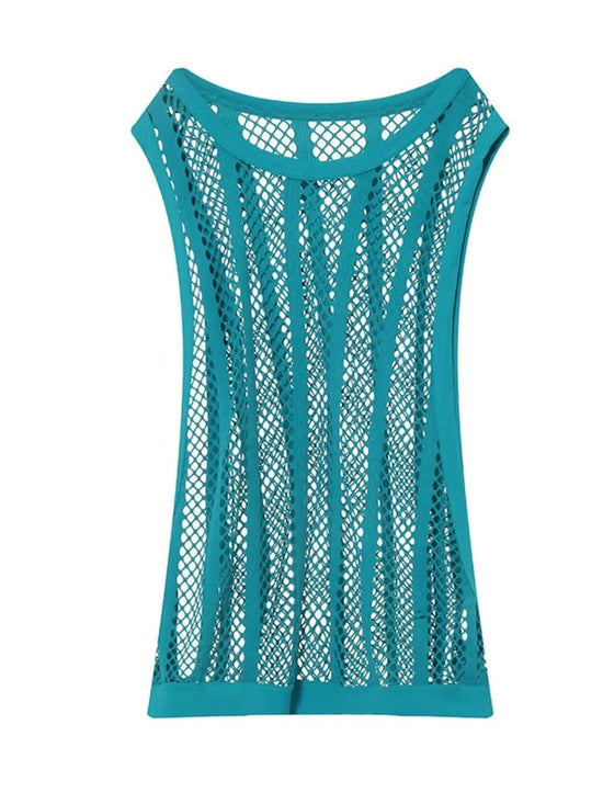 Load image into Gallery viewer, Trendsi Apparel &amp;amp; Accessories &amp;gt; Clothing &amp;gt; Swimwear Men&amp;#39;s Openwork Round Neck Tank Men&amp;#39;s Openwork Round Neck Tank
