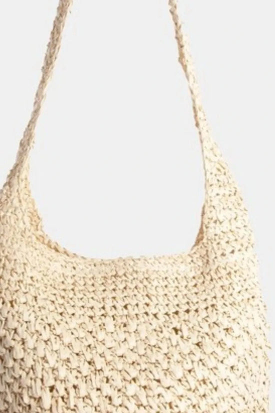 Load image into Gallery viewer, Trendsi Apparel &amp;amp; Accessories &amp;gt; Clothing &amp;gt; Swimwear Pastel Yellow / One Size Fame Intricate Braided Hobo Shoulder Bag Fame Intricate Braided Hobo Shoulder Bag
