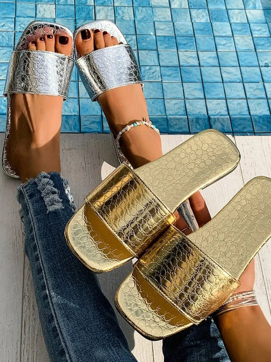 Trendsi Apparel & Accessories > Clothing > Swimwear PU Leather Open Toe Sandals PU Leather Open Toe Sandals