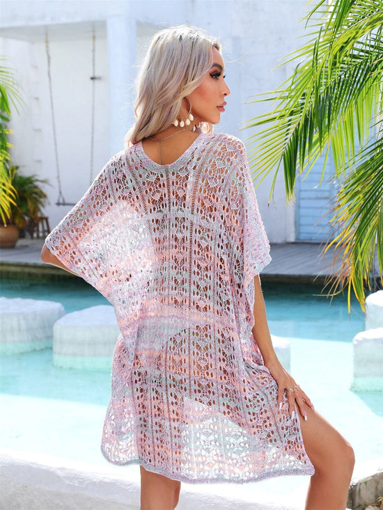 Trendsi Apparel & Accessories > Clothing > Swimwear Slit Openwork V-Neck Cover Up