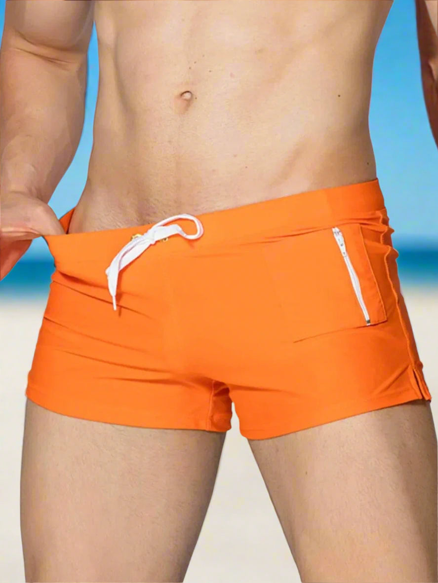 Trendsi Apparel & Accessories > Clothing > Swimwear Tangerine / S Men's Drawstring Swim Shorts Men's Drawstring Swim Shorts