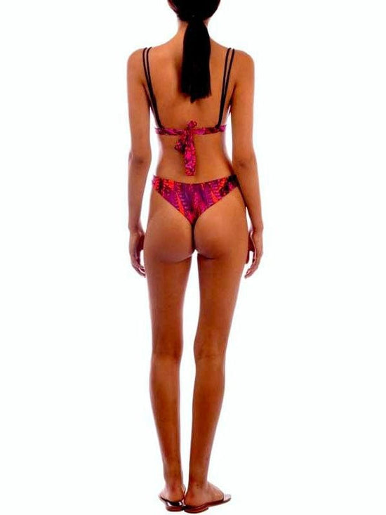Load image into Gallery viewer, Aguaclara Swimwear Apparel &amp;amp; Accessories &amp;gt; Clothing &amp;gt; Swimwear Aguaclara Swimwear Plumaje Rojo Fixed Triangle Top &amp;amp; Cheeky Bottom Set Aguaclara Swimwear Plumaje Rojo Fixed Halter Triangle Top &amp;amp; Bottom Set
