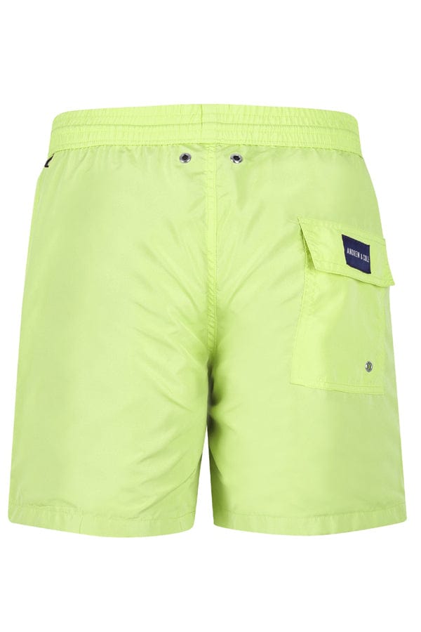 Andrew & Cole Apparel & Accessories > Clothing > Swimwear Men's Lime Green Swim Trunk Shorts 2023 Andrew & Cole Men's Designer Lime Green Swim Trunks Shorts