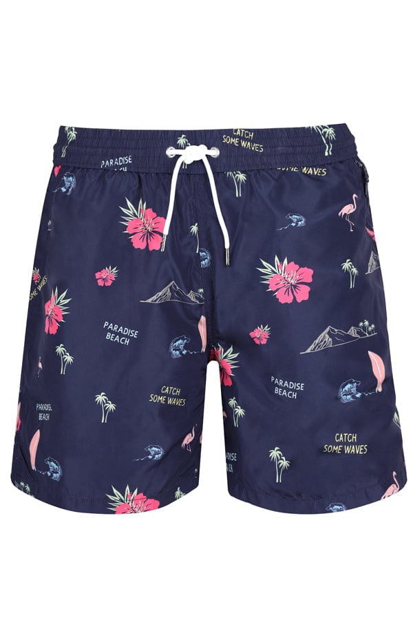 Load image into Gallery viewer, Andrew &amp;amp; Cole Apparel &amp;amp; Accessories &amp;gt; Clothing &amp;gt; Swimwear Small / Blue Men&amp;#39;s Blue Maui Swim Trunk Shorts 2023 Andrew &amp;amp; Cole Men&amp;#39;s Designer Blue Maui Swim Trunks
