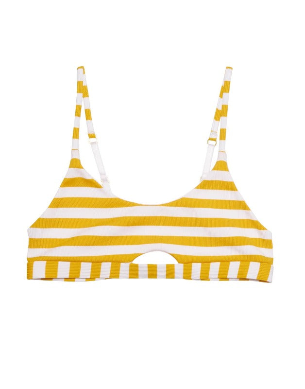 Load image into Gallery viewer, Beach Bunny Apparel &amp;amp; Accessories &amp;gt; Clothing &amp;gt; Swimwear Beach Bunny Honey White Stripe Elsie Bralette Top Swimwear Separate
