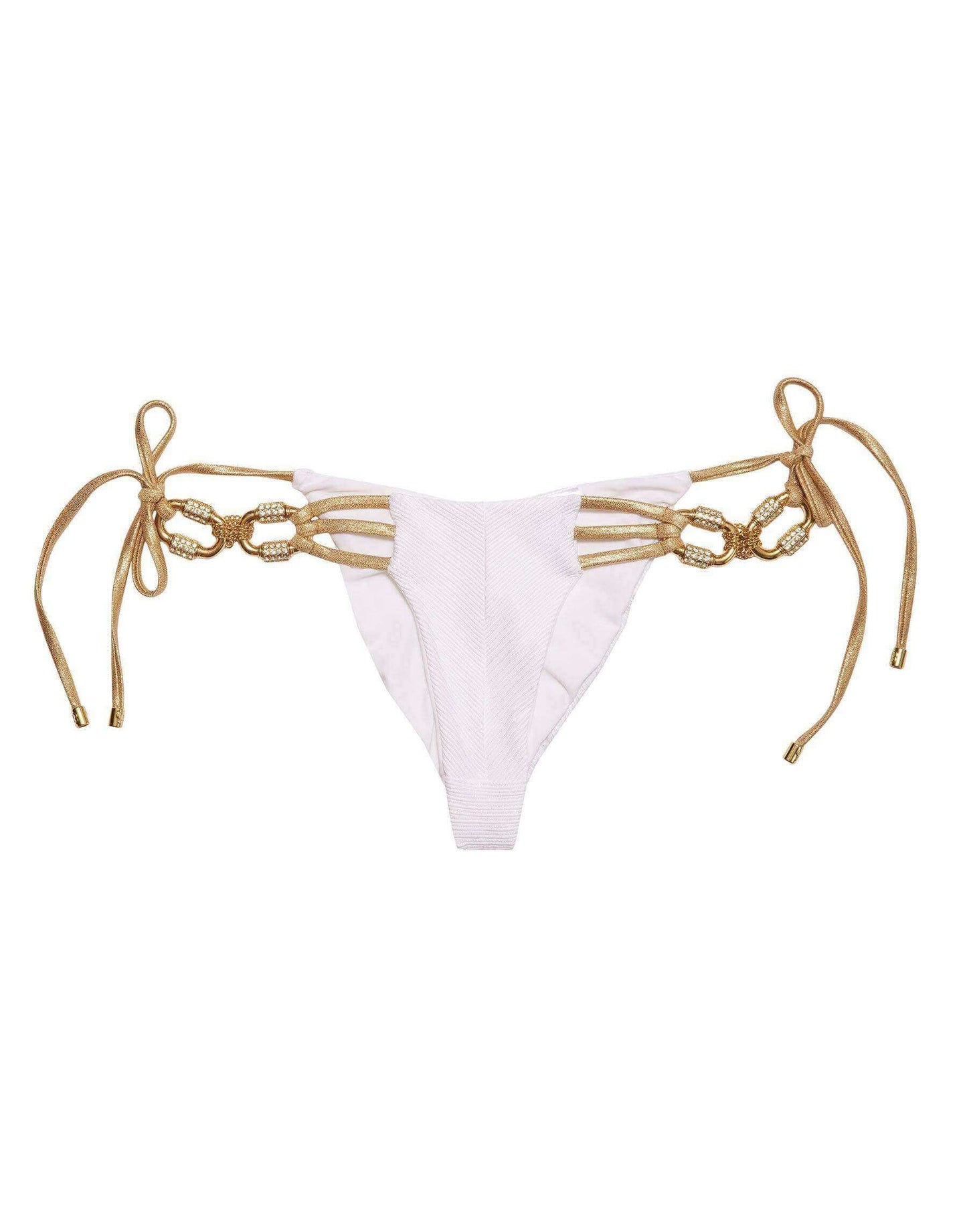 Beach Bunny Apparel & Accessories > Clothing > Swimwear Beach Bunny White Madagascar Glam Tie Side Bottom & Triangle Top Bikini Swimwear Set