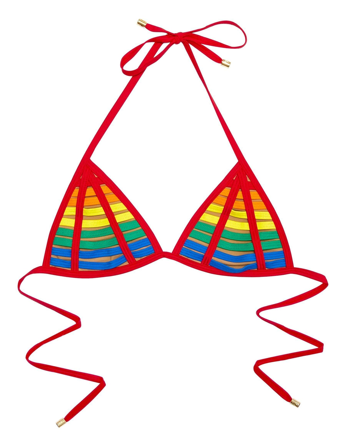 Beach Bunny Apparel & Accessories > Clothing > Swimwear Small / Multi Beach Bunny Hard Summer Red Multi Triangle Top