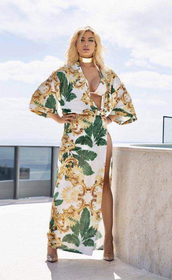 Load image into Gallery viewer, Cioccolato Couture Apparel &amp;amp; Accessories &amp;gt; Clothing &amp;gt; Swimwear Cioccolato Couture Afrodita Jungle Barocco Cover-up Dress Cioccolato Couture Monica Afrodita Jungle Barocco Cover-up Luxury | SHOP NOW
